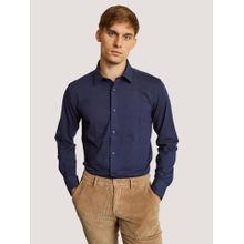 Bruun & Stengade Men Blue Solid Collar Neck Full Sleeves Shirt