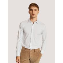 Bruun & Stengade Men White Solid Collar Neck Full Sleeves Shirt