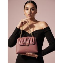 CARRIALL Pink Bella Vegan Leather Handbag with Pouch and Detachable Strap (Set of 2)