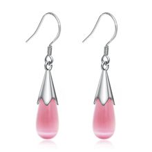 Fabula Baby Pink Faux Opal Studded Delicate Drop Earrings