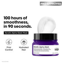 L'Oreal Professionnel Keratin Alpha Sleek Hair Mask, 84% Less frizz, 5X Instant smoothness
