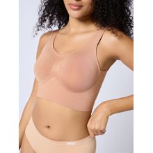 FEIER Beige Nylon Sports Bra