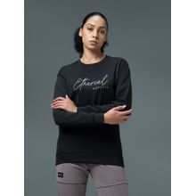 Technosport Black Polyester Crew Neck Full Sleeves Sweatshirt