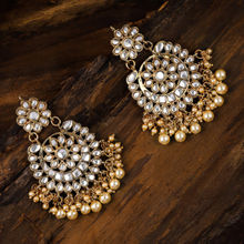 Zaveri Pearls Gold Tone Kundan & Pearls Traditional Dangle Earring - ZPFK8662