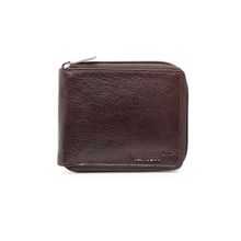Teakwood Leathers Men Brown Solid Genuine Leather Zip Around Wallet