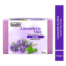 Bodify Lavender Mint Handmade Soap Relaxing Natural Extracts for Refreshing Bathing Experience