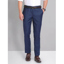 AD By Arvind Blue Outline Check Smart Flex Trousers