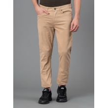 Red Tape Mens Beige Solid Washed Cotton Spandex Skinny Jeans