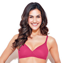 Enamor A039 Perfect Coverage T-Shirt Bra - Cotton Padded Wirefree Medium Coverage - Raspberry Sorbet