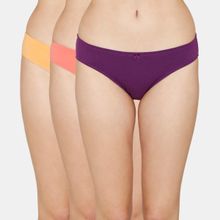 Zivame Anti Microbial Low Rise Full Coverage Bikini Panty - Assorted (Pack of 3)