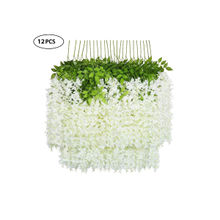 Fourwalls Artificial Beautiful Decorations Hanging Orchid Flower Vine (Set of 12, 105cm Tall, White)