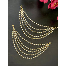 NVR Pearl Studded Classic Gold-Plated 5 Layered Ear Chain