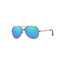 PARIM Polarized Unisex Aviator Sunglasses Red Frame / Blue Lenses