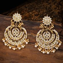 Zaveri Pearls Gold Tone Kundan & Pearls Traditional Dangle Earring - ZPFK8651