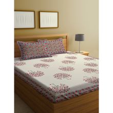 Rajasthan Decor Floral Print Cotton King Bed Sheet with 2 Pillow Covers