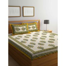Rajasthan Decor Ethnic Print Cotton Double Bedsheet with 2 Pillow Covers