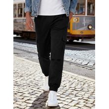 Bewakoof Men's Jet Black Oversized Cargo Jogger Pants