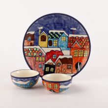 The Decor Mart Snowy Dinner Plate and 2 Bowls