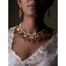 Osvag India Silver Gulbagh Polki Necklace With Earrings