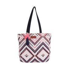 Astrid Pink Aztec Shopper Bag With Tassels