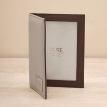 Pure Home + Living Beige Faux Leather 2 Side Photo Frame (4 x 6)
