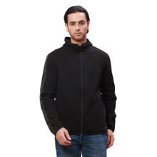 Park Avenue Slim Fit Solid Black Hoodie