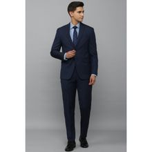 Louis Philippe Men Navy Slim Fit Stripe Formal Two Piece Suit (Set of 2)