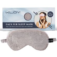 KLOY 100% Faux Fur Sleep Eye Mask - Grey