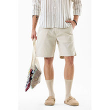 Snitch Men Beige Cotton Blend Shorts