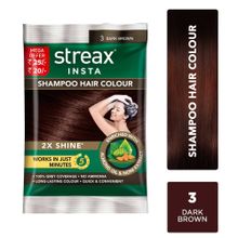 Streax Insta Shampoo Hair colour for 100% Grey Coverage, Burgundy