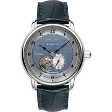 Zeppelin Mens Automatic Watch With Open Heart and Leather Strap (M)