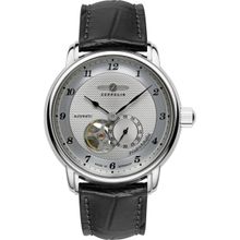 Zeppelin Mens Automatic Watch With Open Heart and Leather Strap (M)