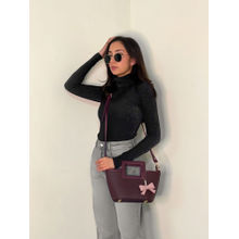 Hues Studio Camille Sling Bag for Women Maroon