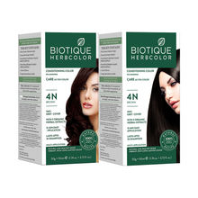 Biotique Herbcolor Hair Color 4N - Brown (Pack Of 2)