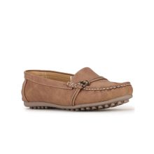 Bata Textured Tan Loafers