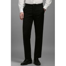 Louis Philippe Men Black Solid Formal Trouser