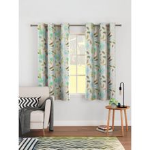 Encasa Homes Room Darkening Floral Digital Print with Grommets Blackout Curtains (Pack of 2) 5 Feet