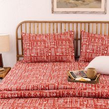 House This Gamathi Bedsheet Set Rust (Double)