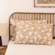 House This Genda Phool Pillow Cover Set Beige