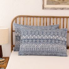 House This Kullu Patti Pillow Cover Set Blue