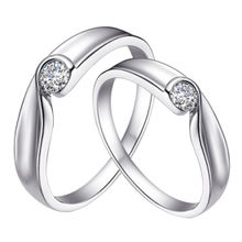 Peora Stainless Steel CZ Couple Rings Anniversary Engagement Proposal Valentine Gift (PFCCR76)