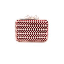 KLEIO Red Metal Box Clutch For Women