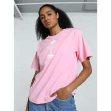 Puma Essentials+ PALM RESORT Graphic Womens Pink T-Shirt