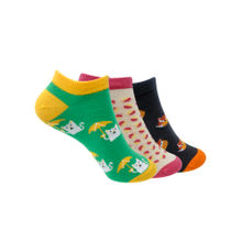 Mint & Oak Cheer Me Up Ankle Length Pack Of 3 Socks For Women - Multi-Color (Free Size)