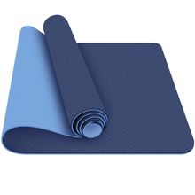 Strauss TPE Eco Friendly Dual Layer Yoga Mat, 6 mm (Blue)