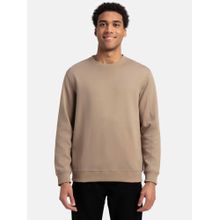 Jockey Am48 Men's Super Combed Cotton Rich Pique Sweatshirt - Desert Taupe