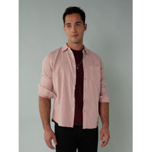 American Eagle Men Pink Full Sleeves Solid Shirt