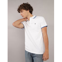 American Eagle Men White Tipped Flex Pique Polo T-shirt