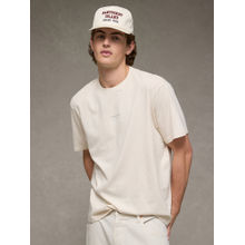 American Eagle Men Cream Printed T-Shirt
