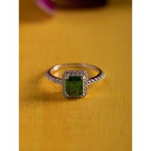 Hiara Jewels 929 Sterling silver Rectangular Emerald ring